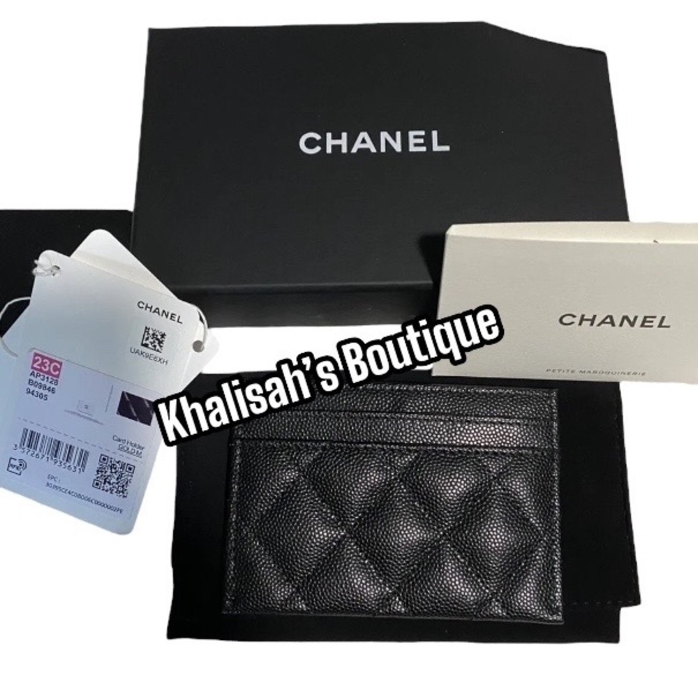 BNIB NWT Rare!! Authentic Chanel CAVIAR Grained Calfskin & Gold-Tone Metal Black - Picture 8 of 11